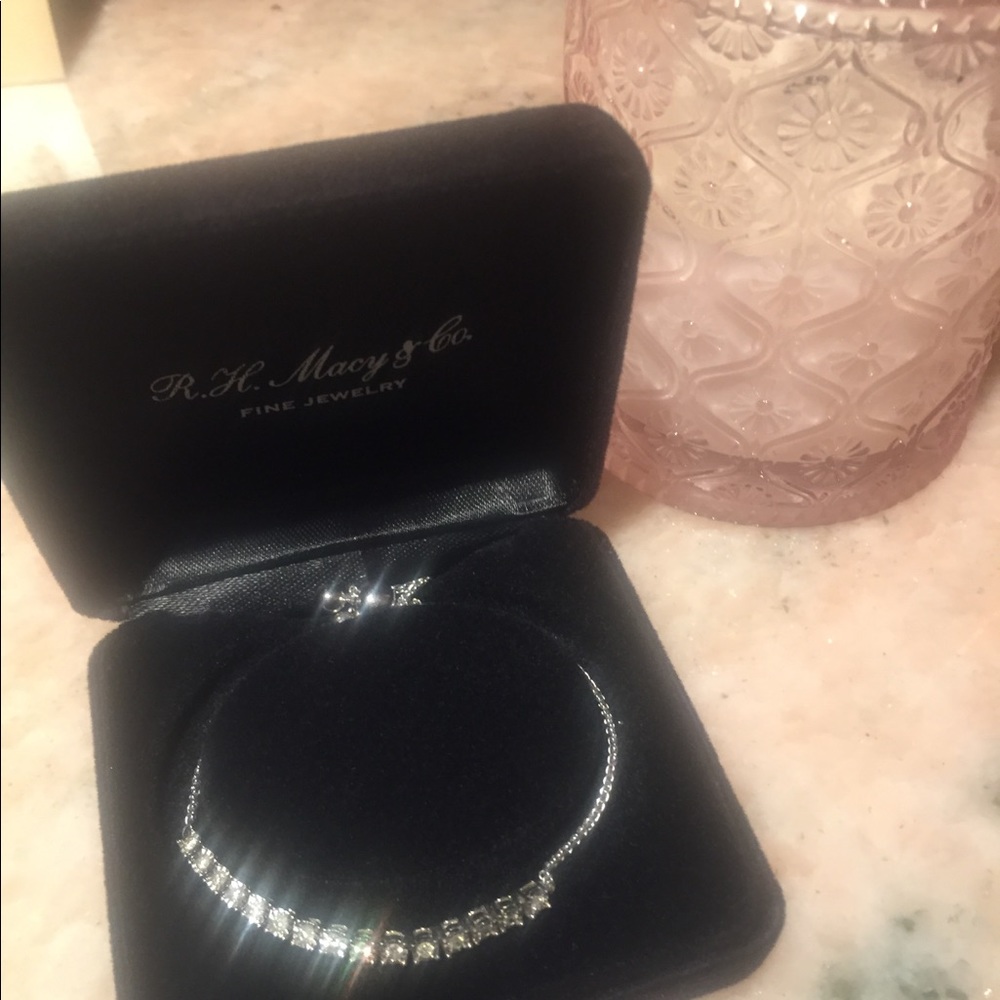 Genuine diamond bolo bracelet, on Sterling Silver